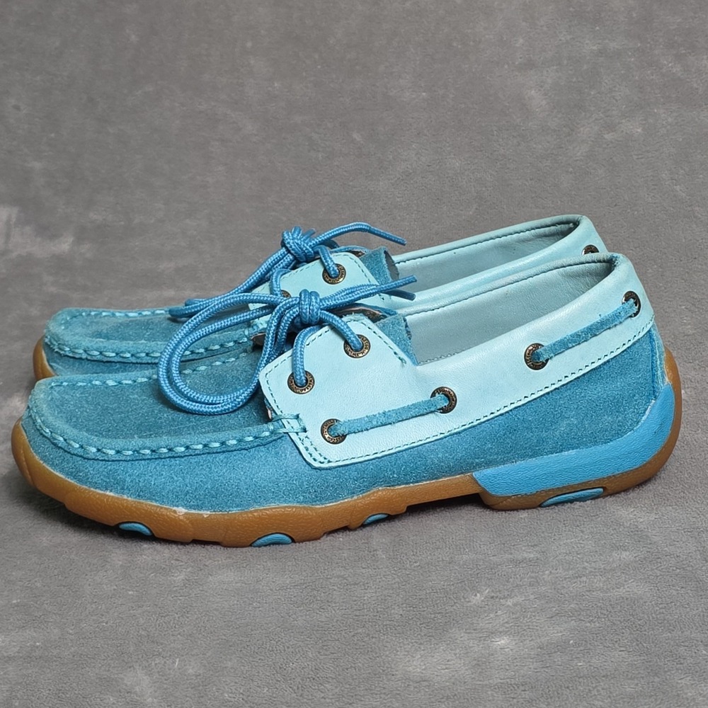 Twisted X Driving Mocs Women's 6.5 M Tourquise 4 Eyelet WDM0039